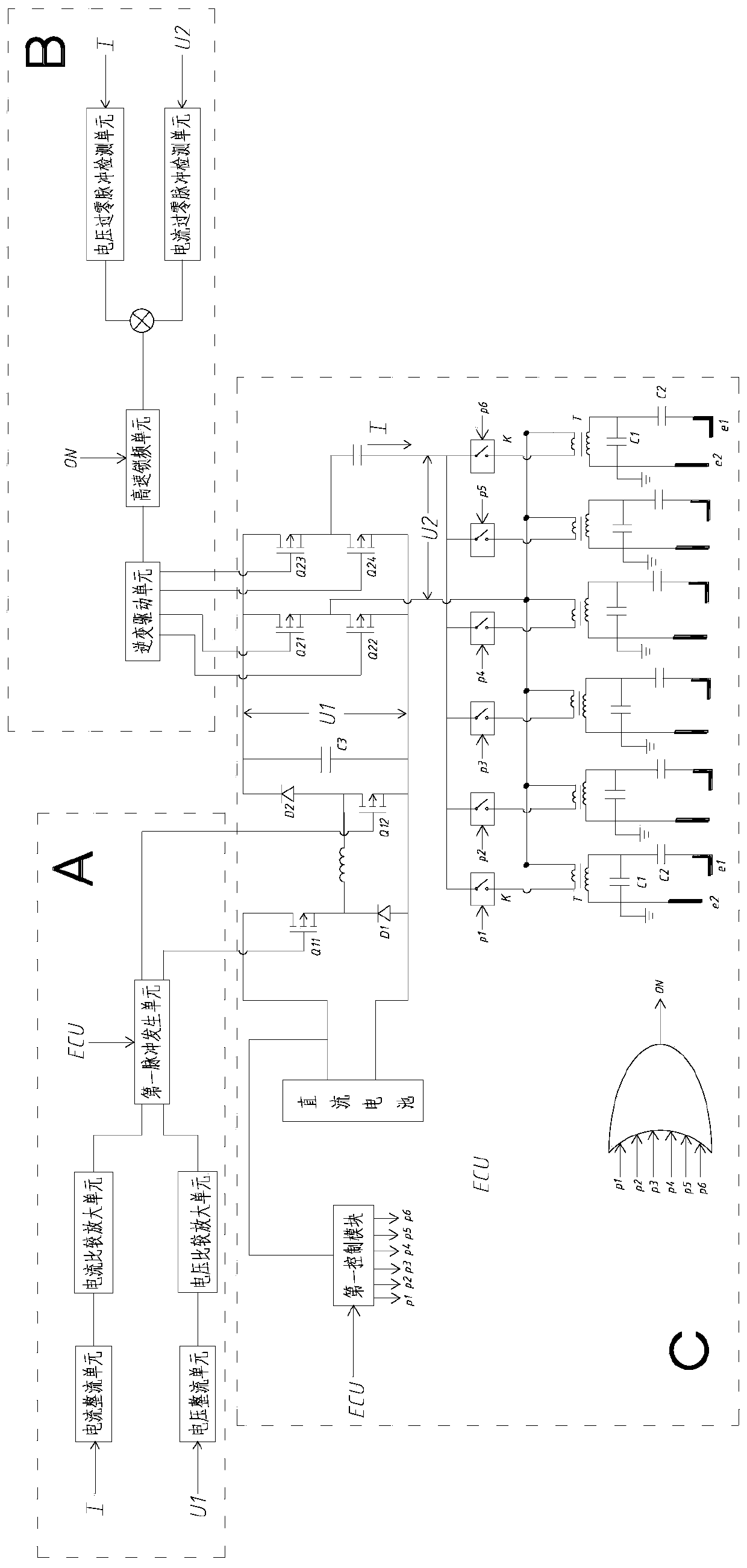 High-frequency resonance ignition circuit of lean combustion engine, as well as working and control methods thereof