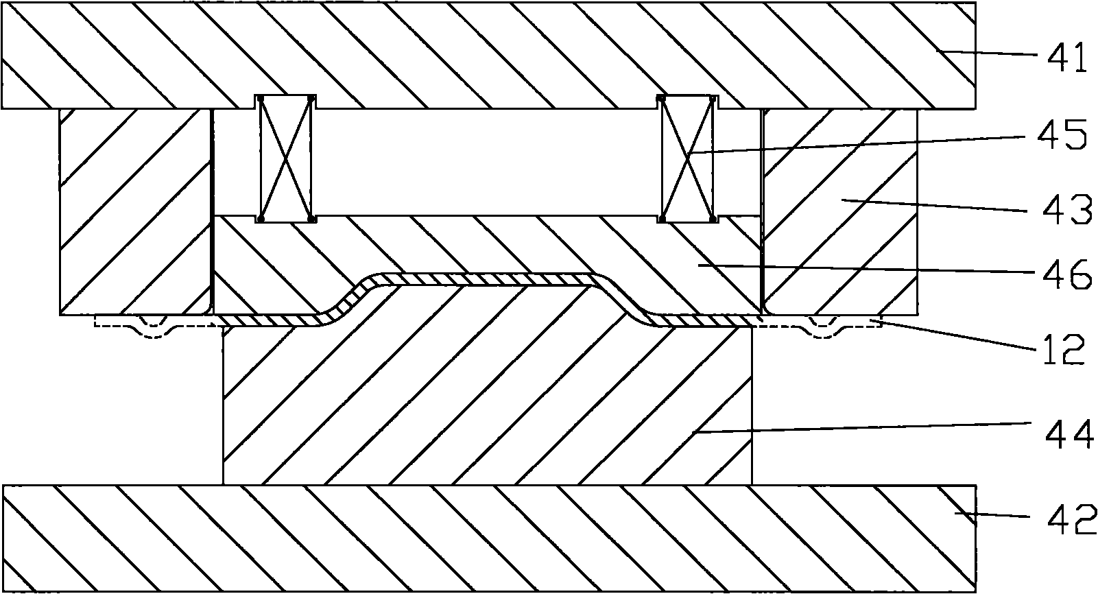 Drawing and bending molding process and die of refrigerator backboard