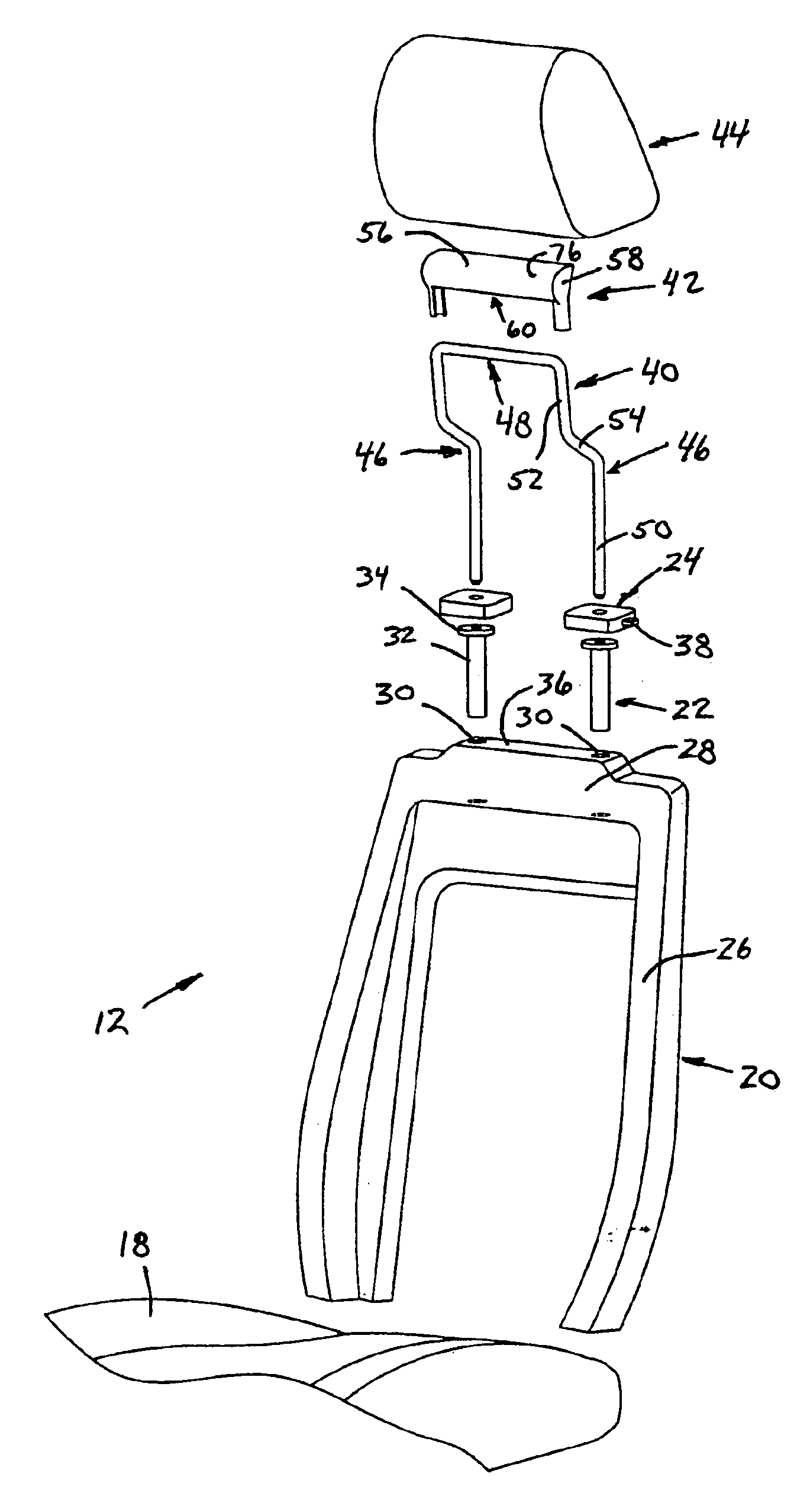 Head restraint for seat