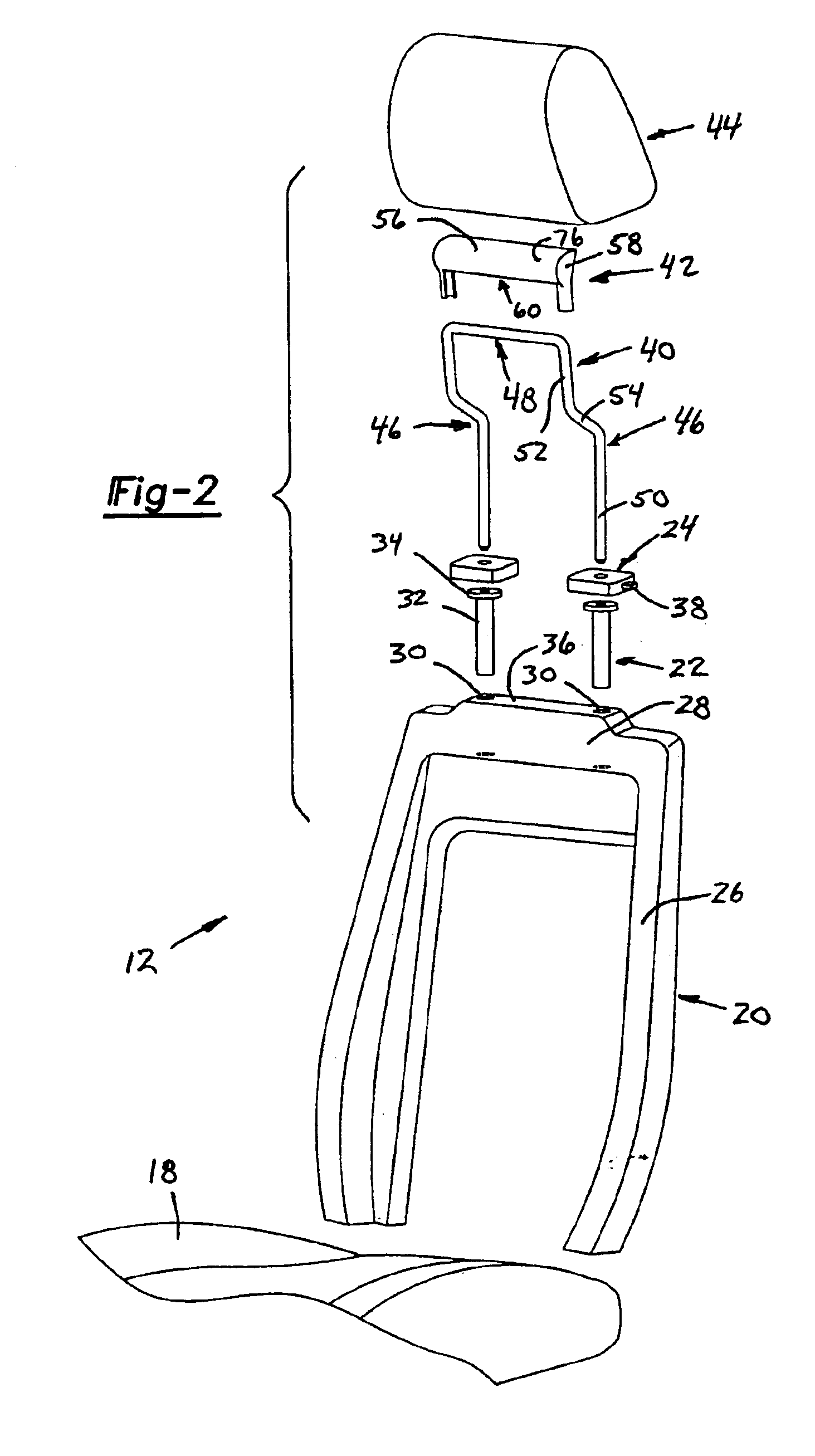 Head restraint for seat