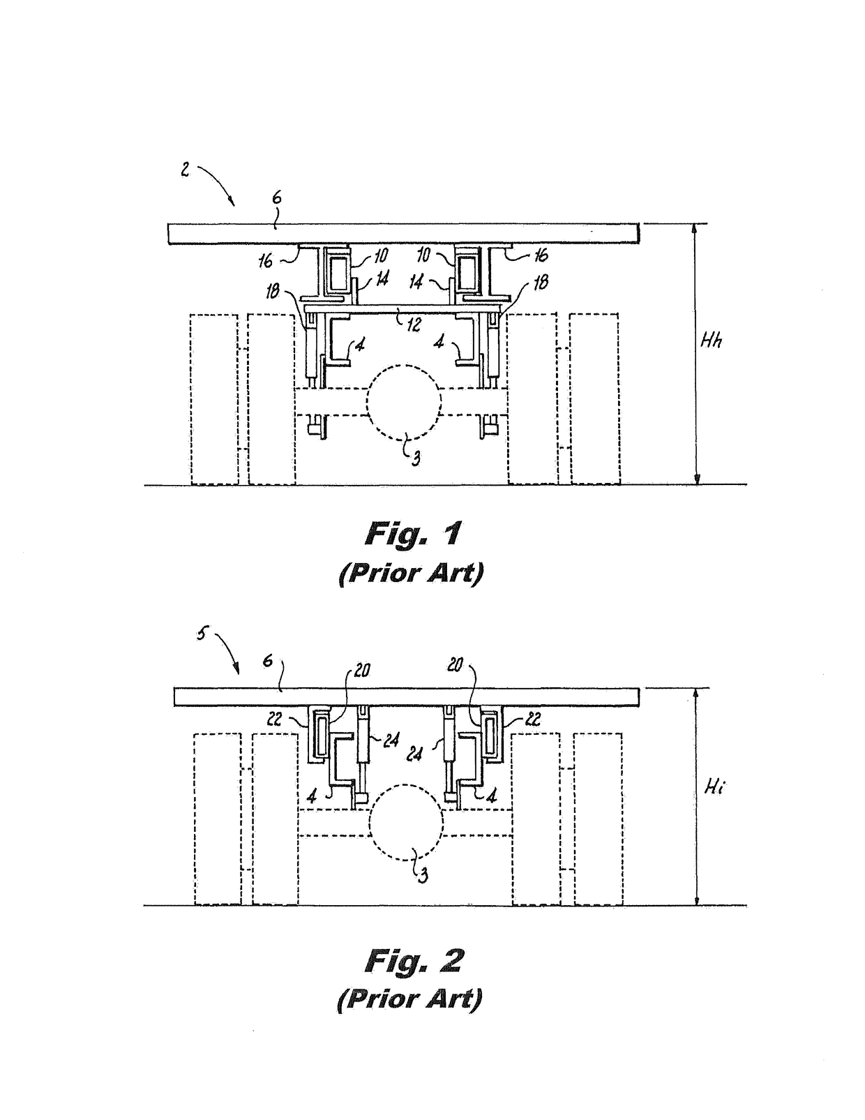 Carrier with lowered platform height