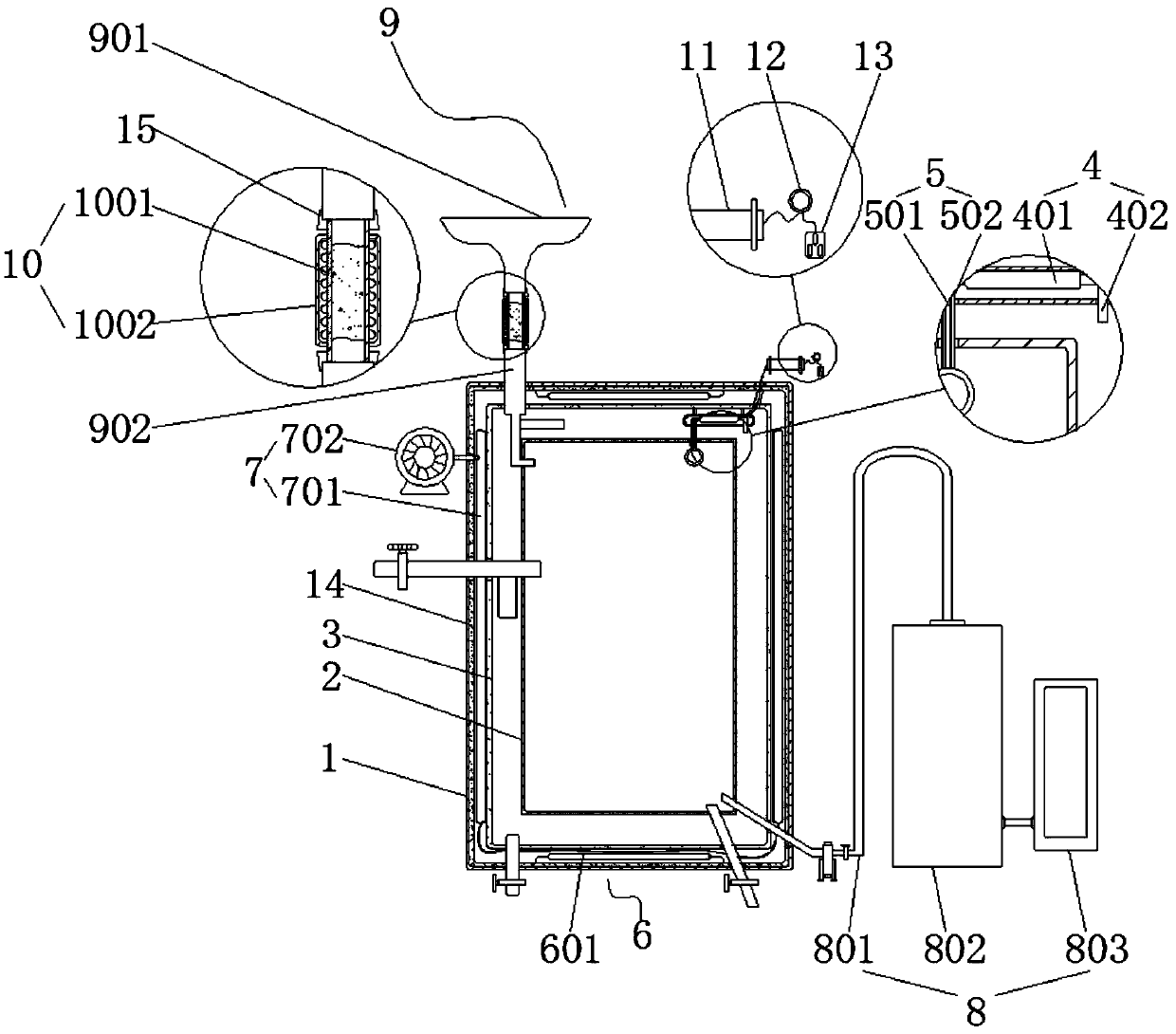 Cyclic heat supply and energy storage system for water thermal storage