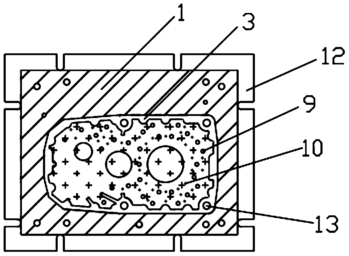 Casting mold and casting process for gearbox case