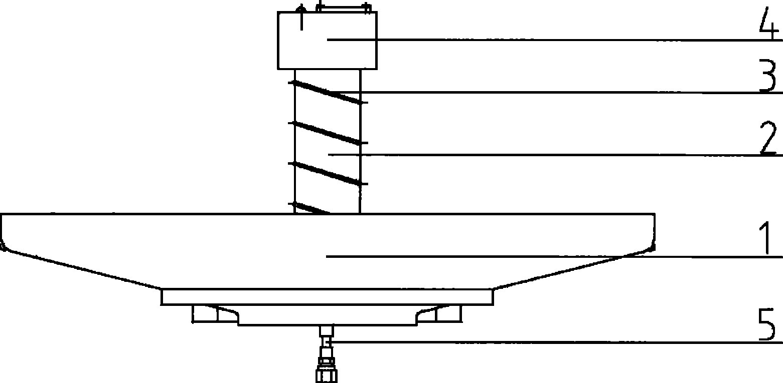 Round polarization short rear radiation antenna with spiral feedback source