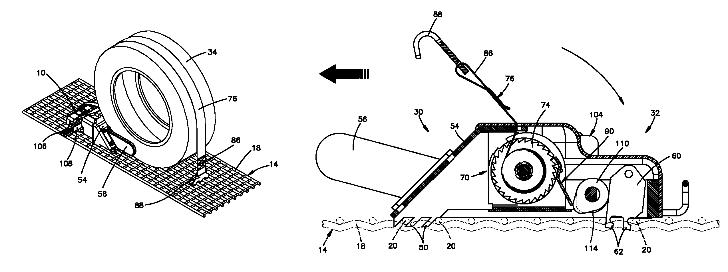 Wheel chock with restraint