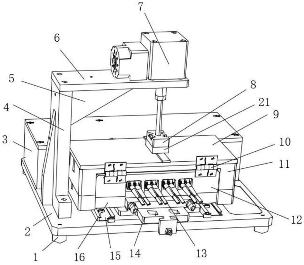 Intelligent large-scale card insertion type optical module testing device