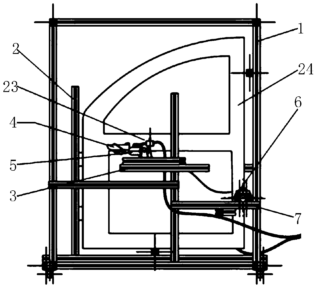 Durability test device capable of realizing automobile door opening and closing sealing force