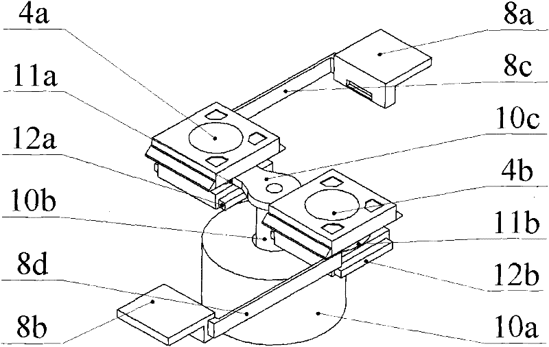 Two-workpiece-platform rotary exchange method and device based on cable-box anti-rotation mechanisms