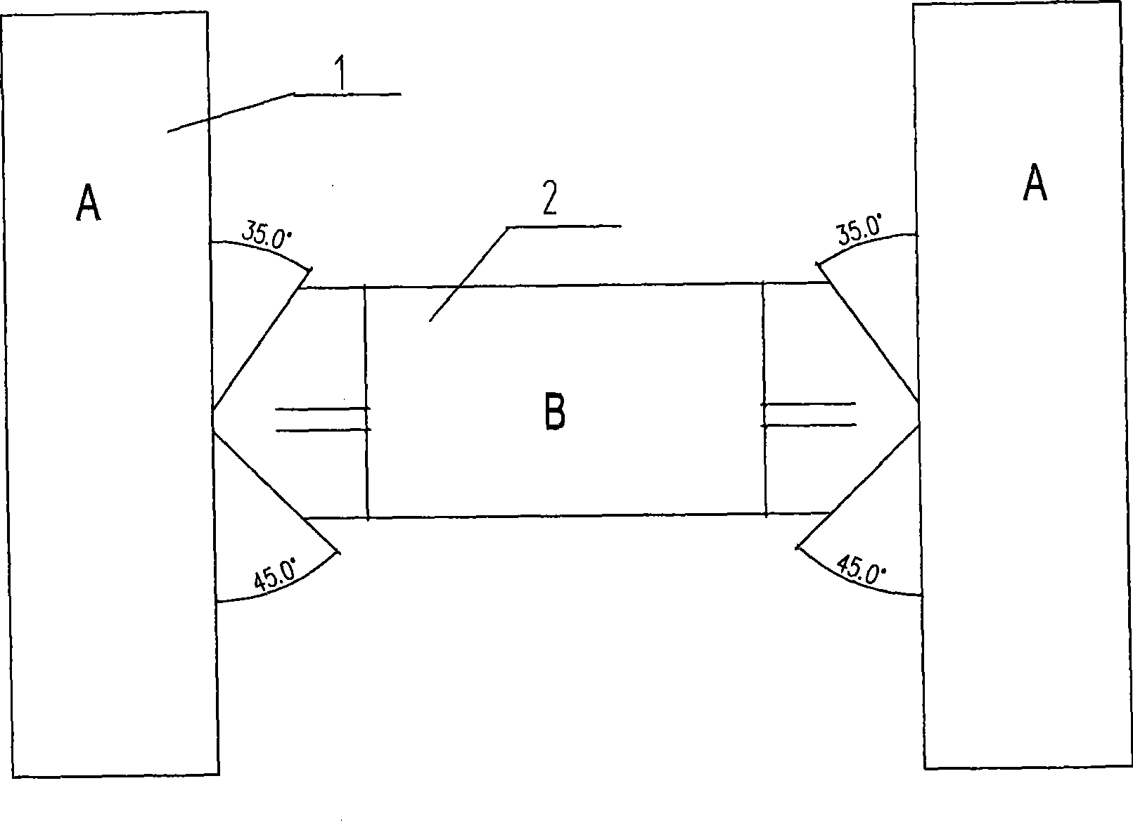 Welding process of union melt welding small divided edge