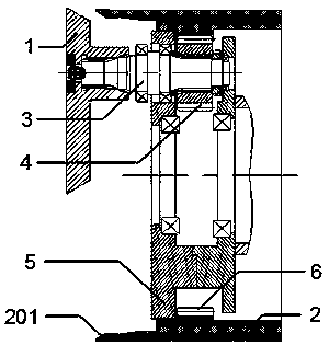 A planetary wheel type profiling excavation device for tunnel construction with rectangular section