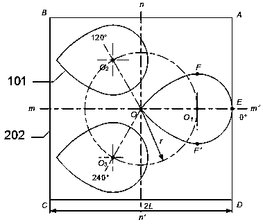 A planetary wheel type profiling excavation device for tunnel construction with rectangular section