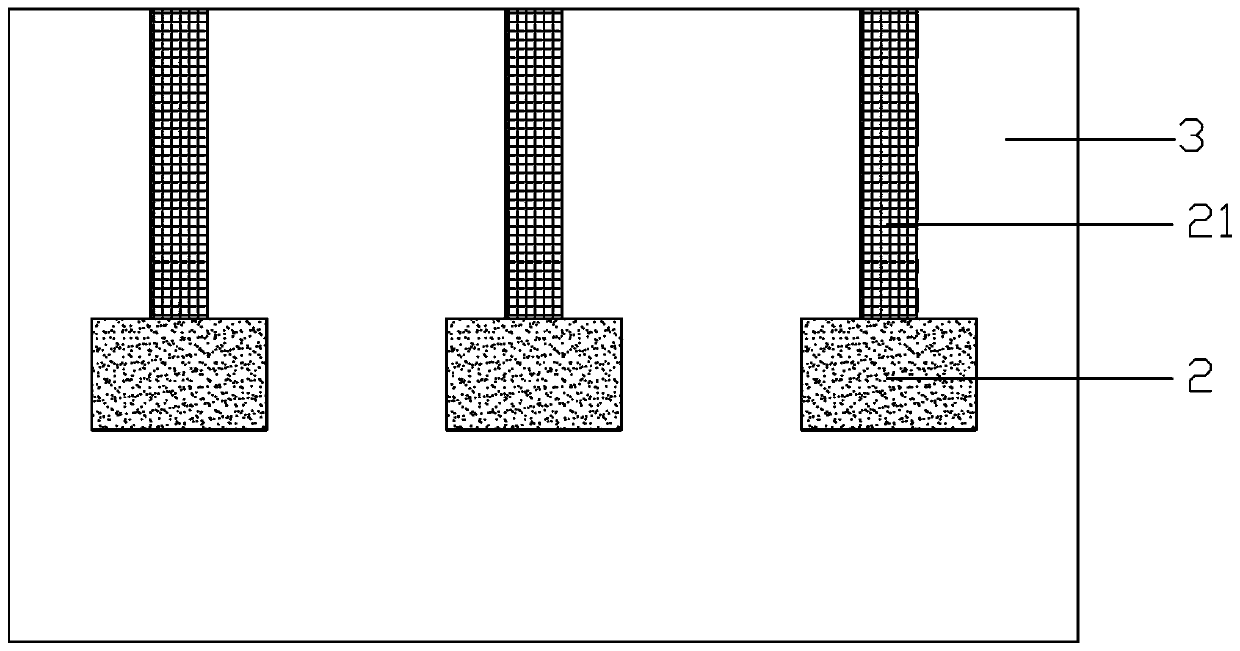 Ground support supporting structure with rib groove