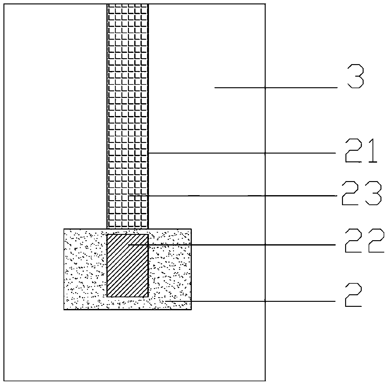 Ground support supporting structure with rib groove