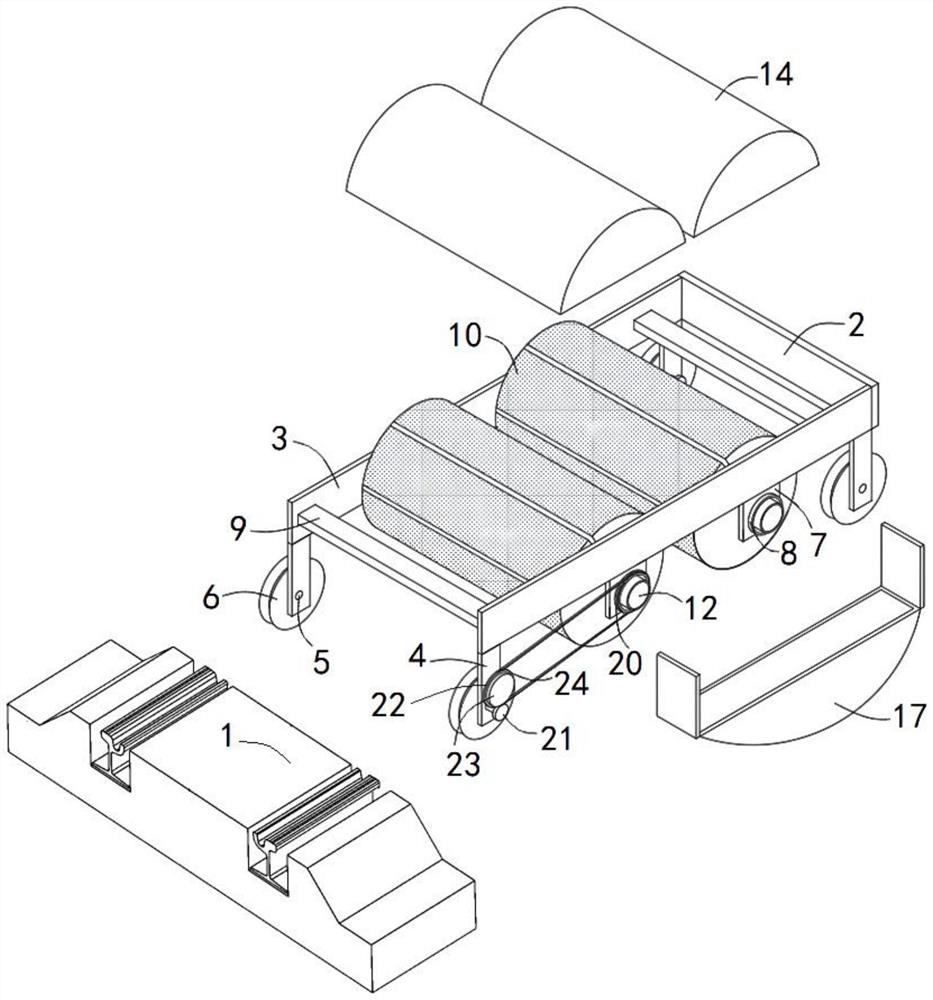 Tramcar embedded track pavement structure cleaning vehicle