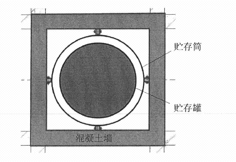 Dry vertical shaft storage system for spent fuel of nuclear power station and storage method thereof