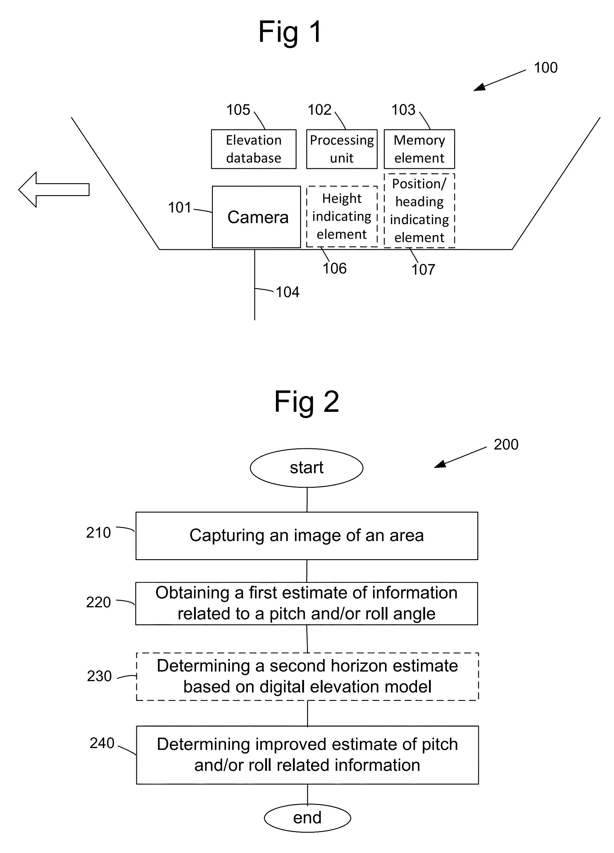 Method and system for estimating information related to a vehicle pitch and/or roll angle