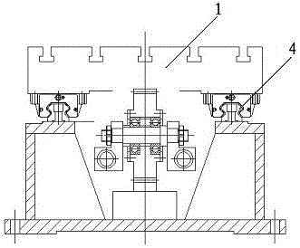 Combined sliding table driven by hydraulic cylinders and gears