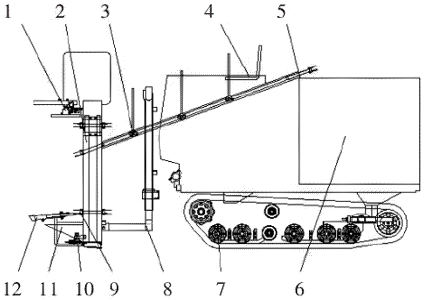 Caterpillar type ramie combined harvester