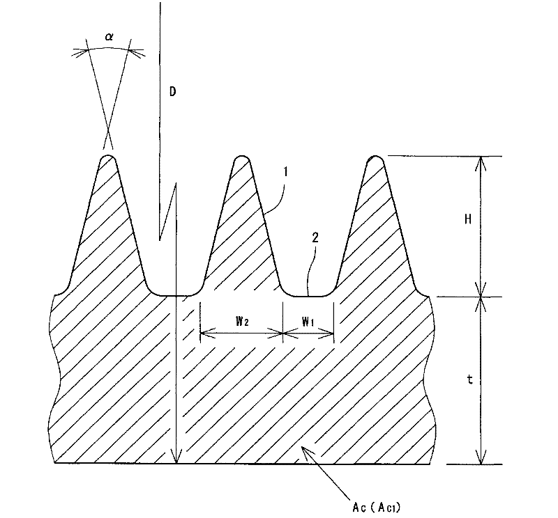 Pipe having grooved inner surface, apparatus for producing the same and method for producing the same