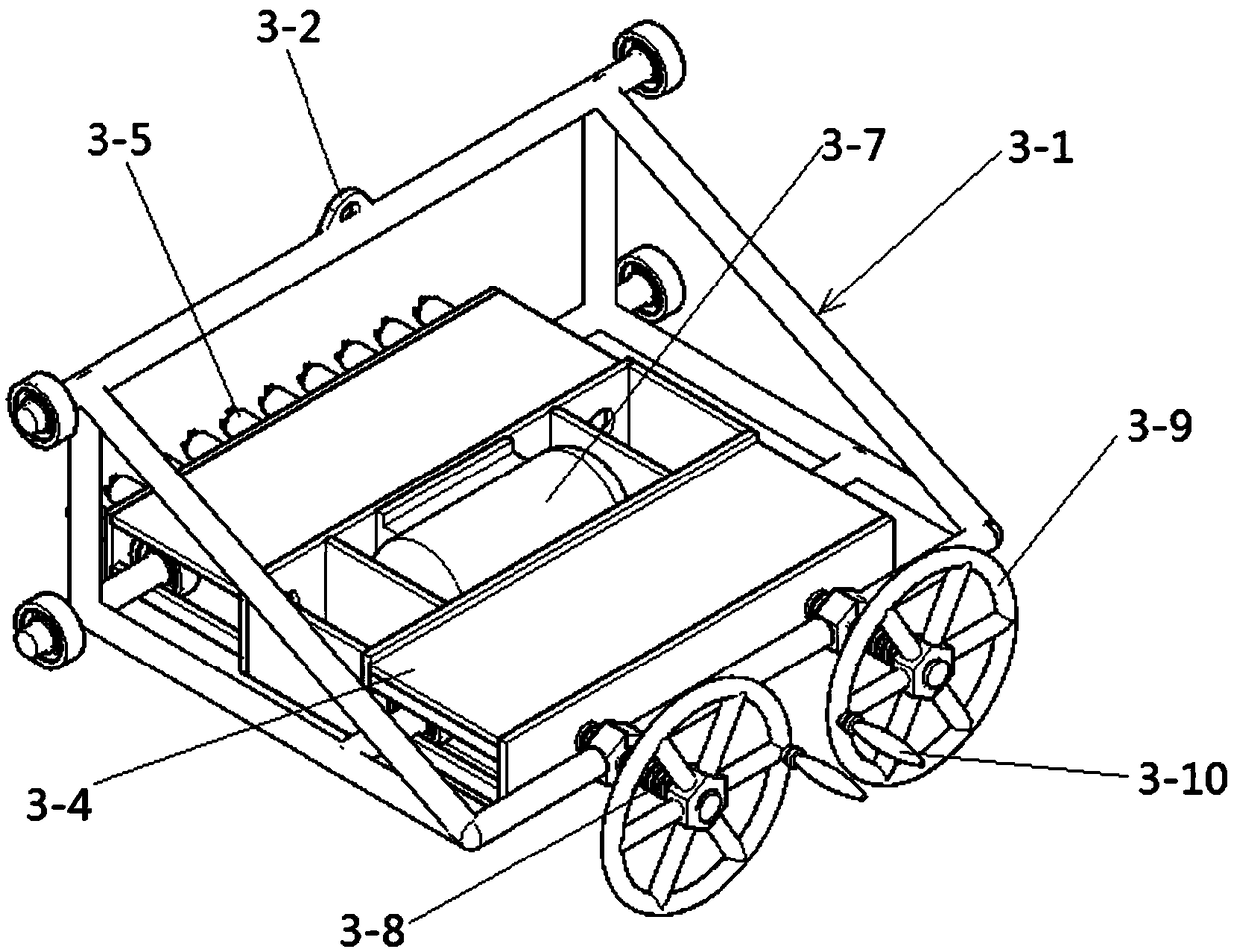 A chiseling device for curved concrete surface of tunnel lining tiles