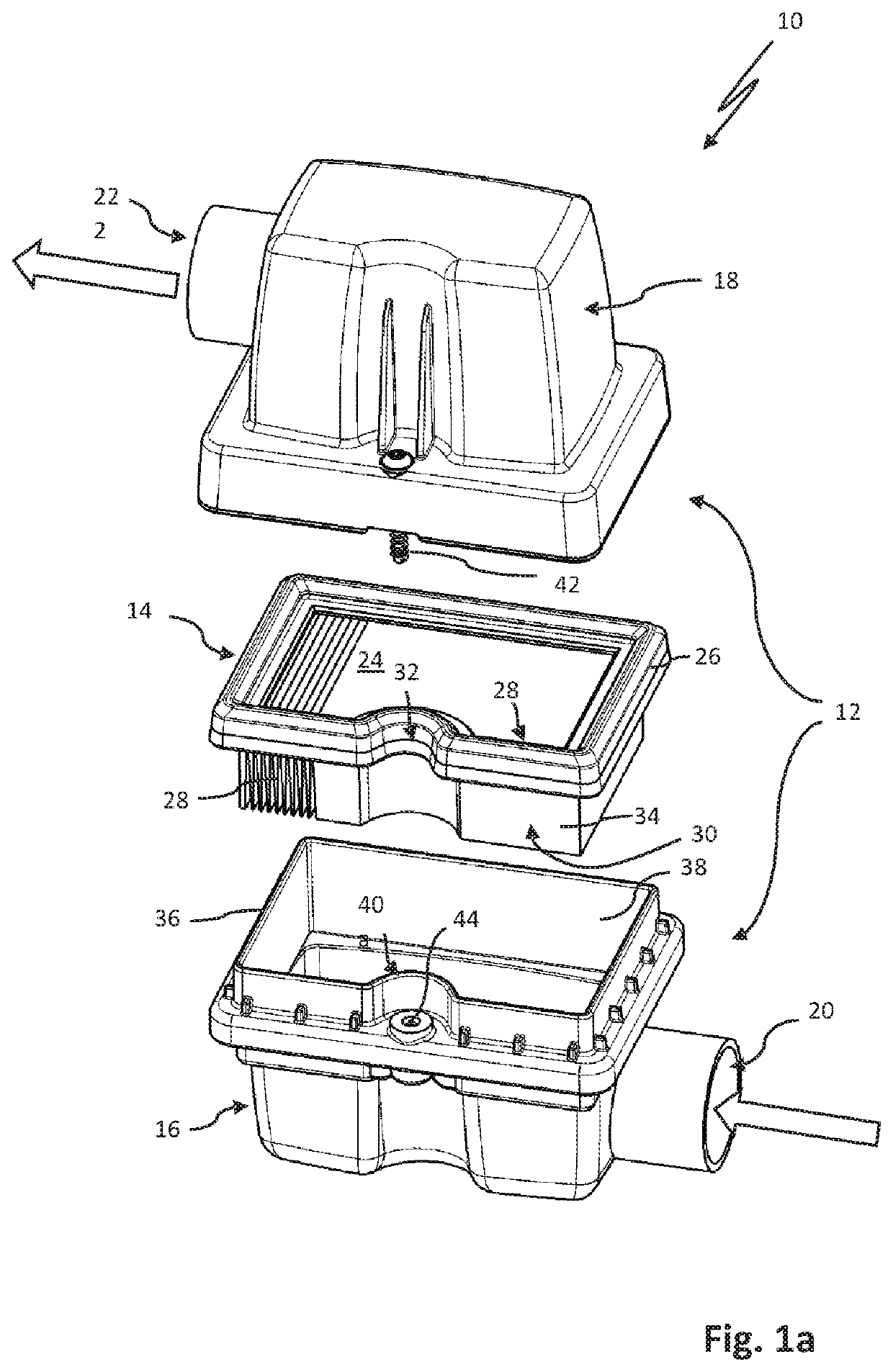 Flat air filter element and air filter