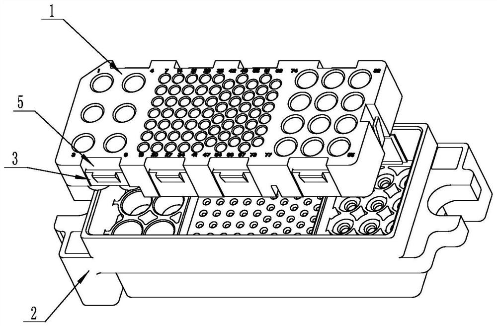 Pressing plate buckling structure and power supply connector using pressing plate buckling structure