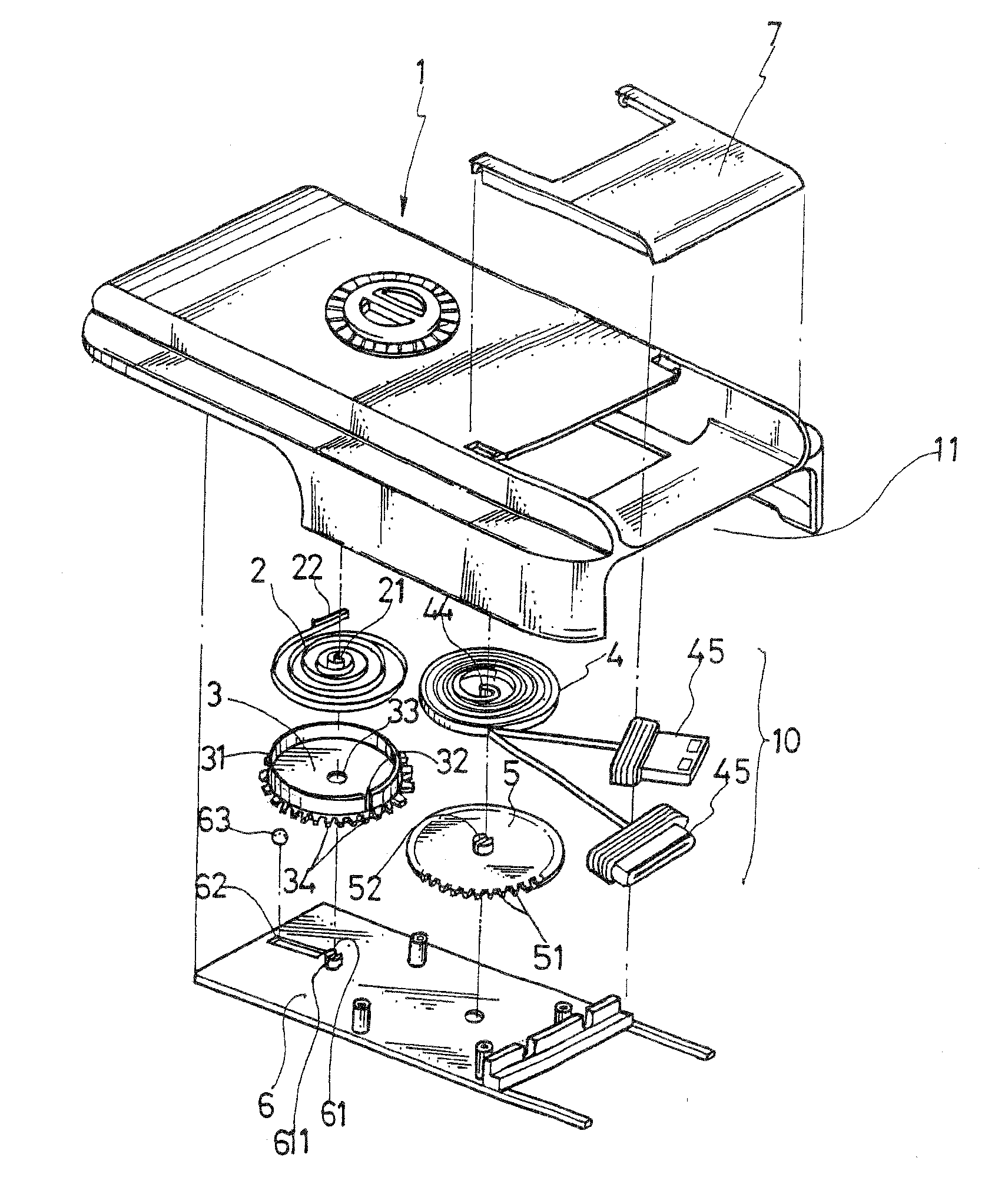 Slider case having cable retractor