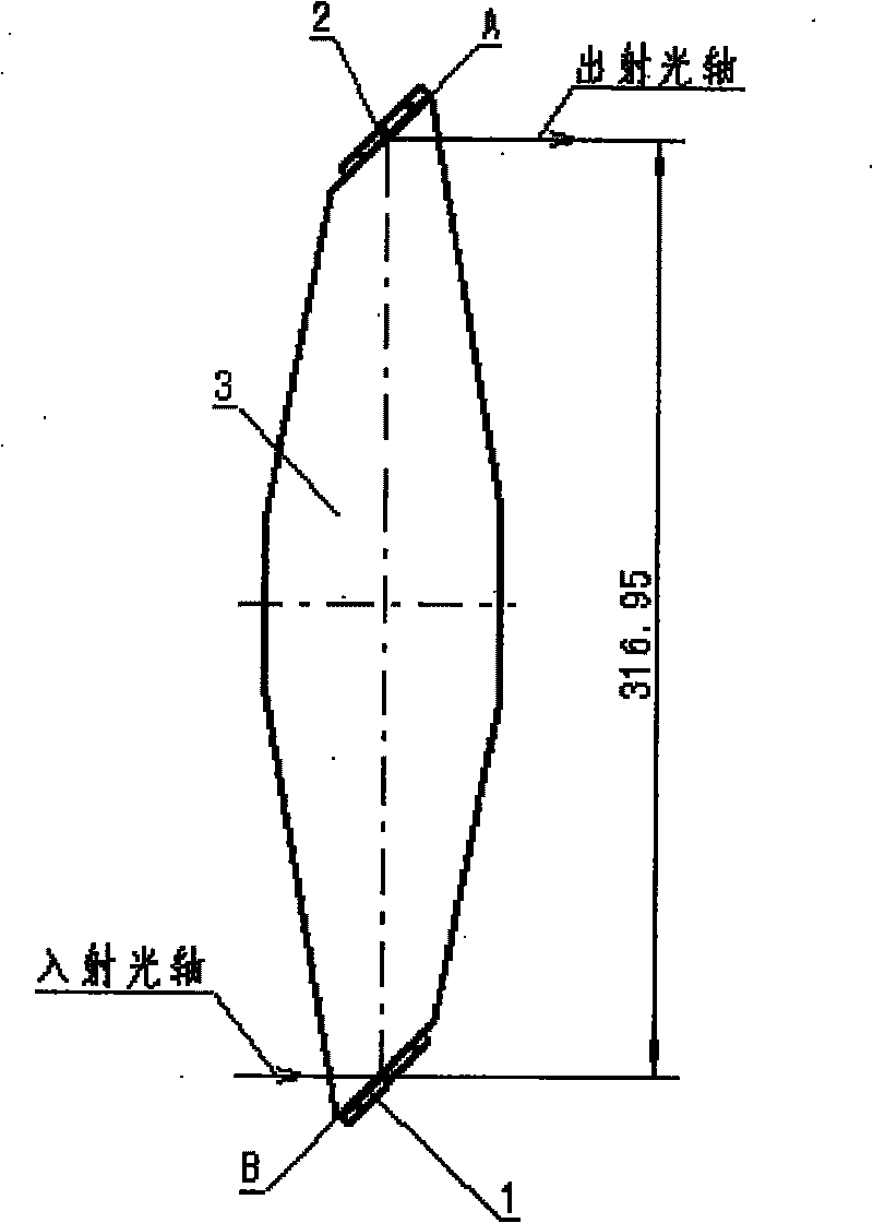 Method for making 180 degree big span second grade optical axis parallelism angle mirror