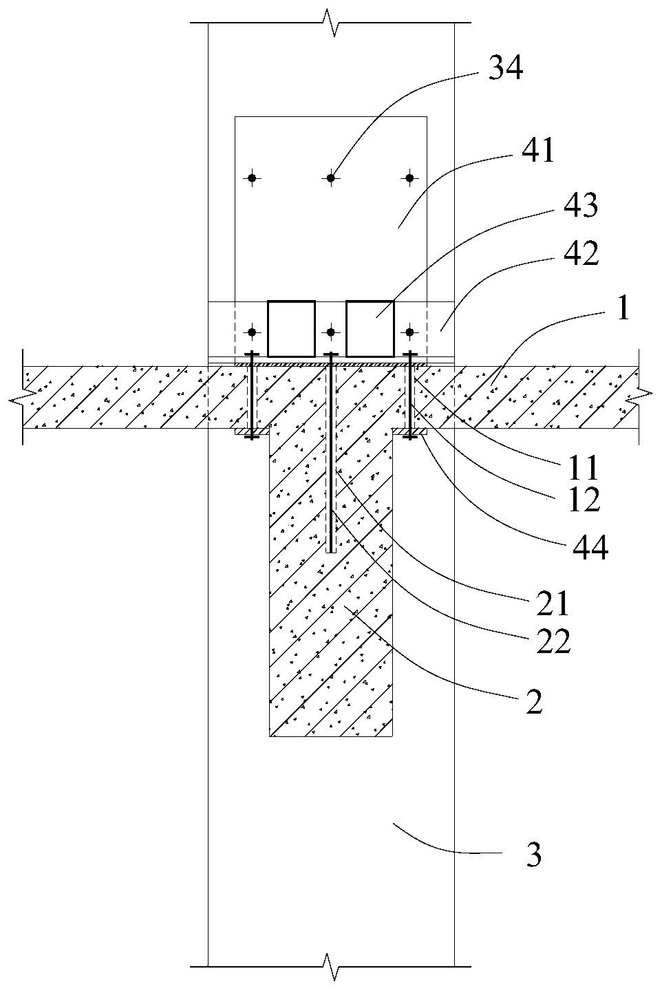 Reinforced concrete frame joint beam hogging moment assembled steel structure and reinforcing method thereof