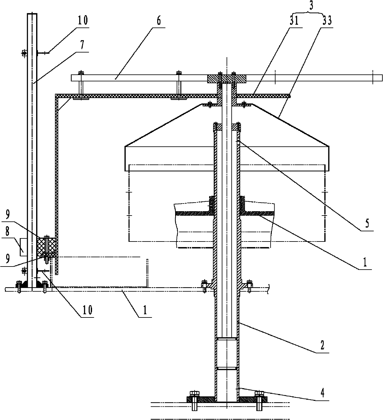 Protective device for cleaning machine