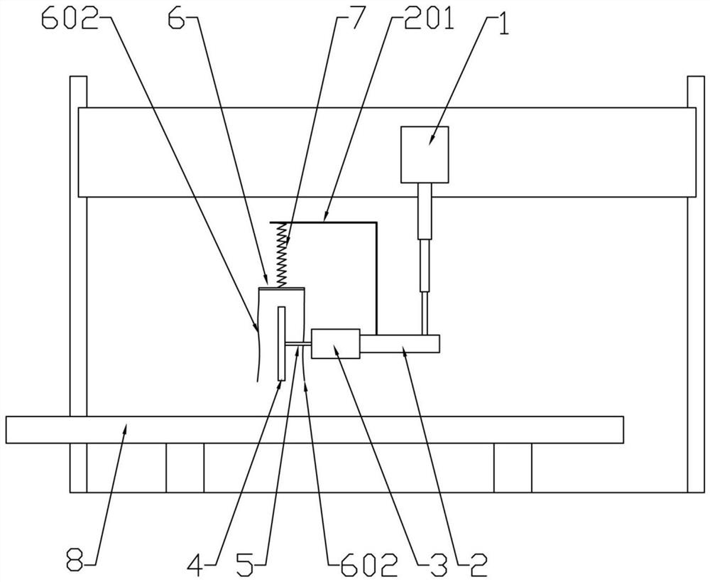 An aluminum profile cutting device