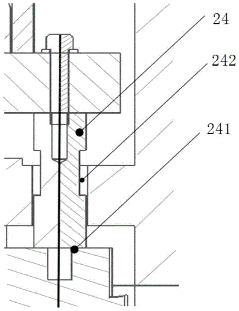 A two-stage transmission pressing structure