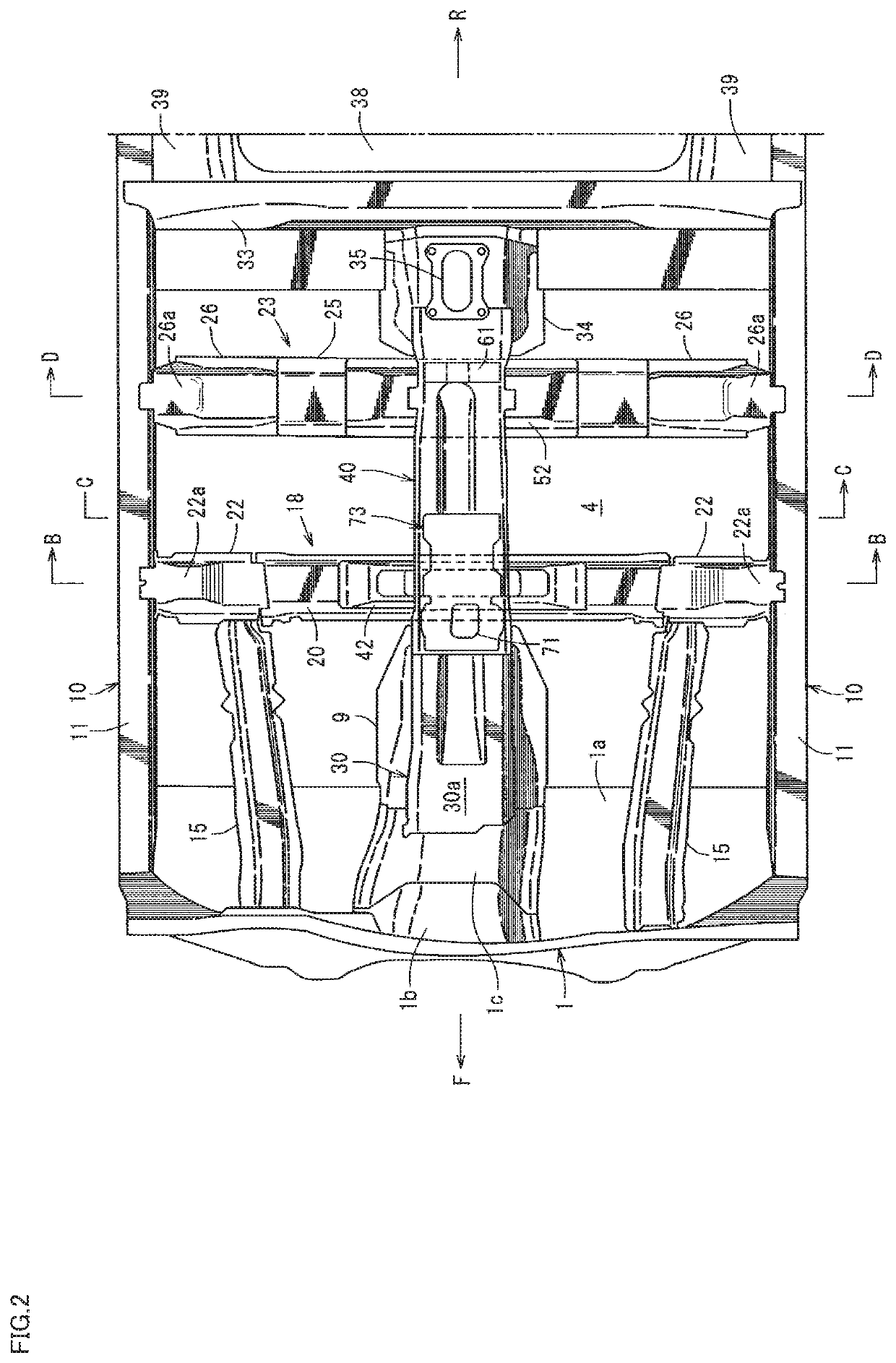 Lower body structure of vehicle