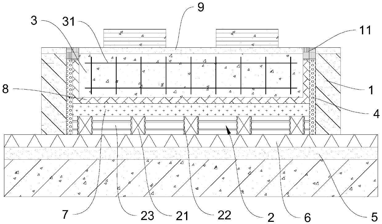 Full-floating vibration-absorbing and sound-insulating floor and construction method thereof