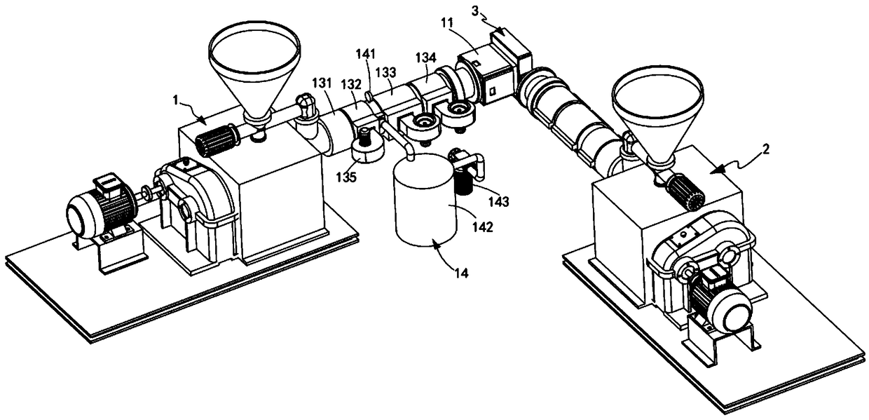 High viscosity and scratch resisting PE wood-plastic plate composite production line and production technology