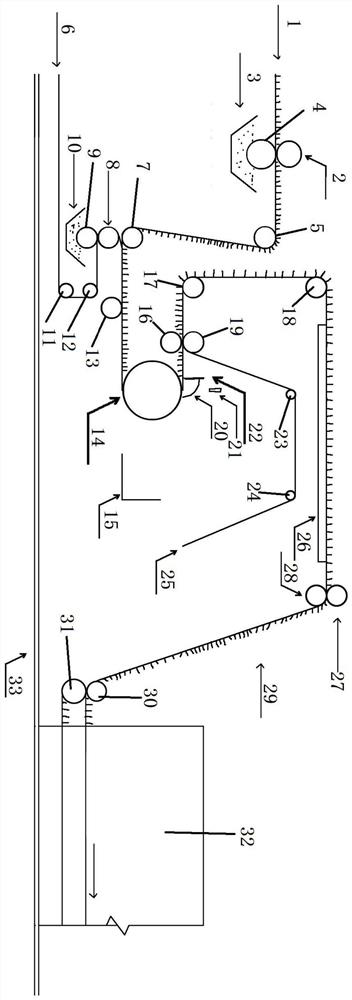 Preparation method and device of polyolefin bottom-back spliced carpet