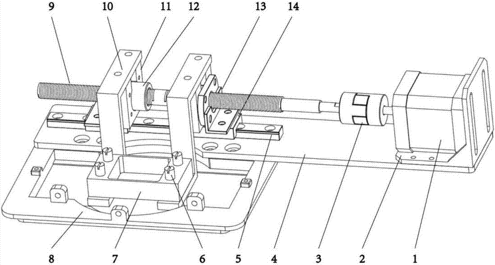 Uniform speed symmetrical uniaxial tension cell mechanical device for real-time in-situ observation