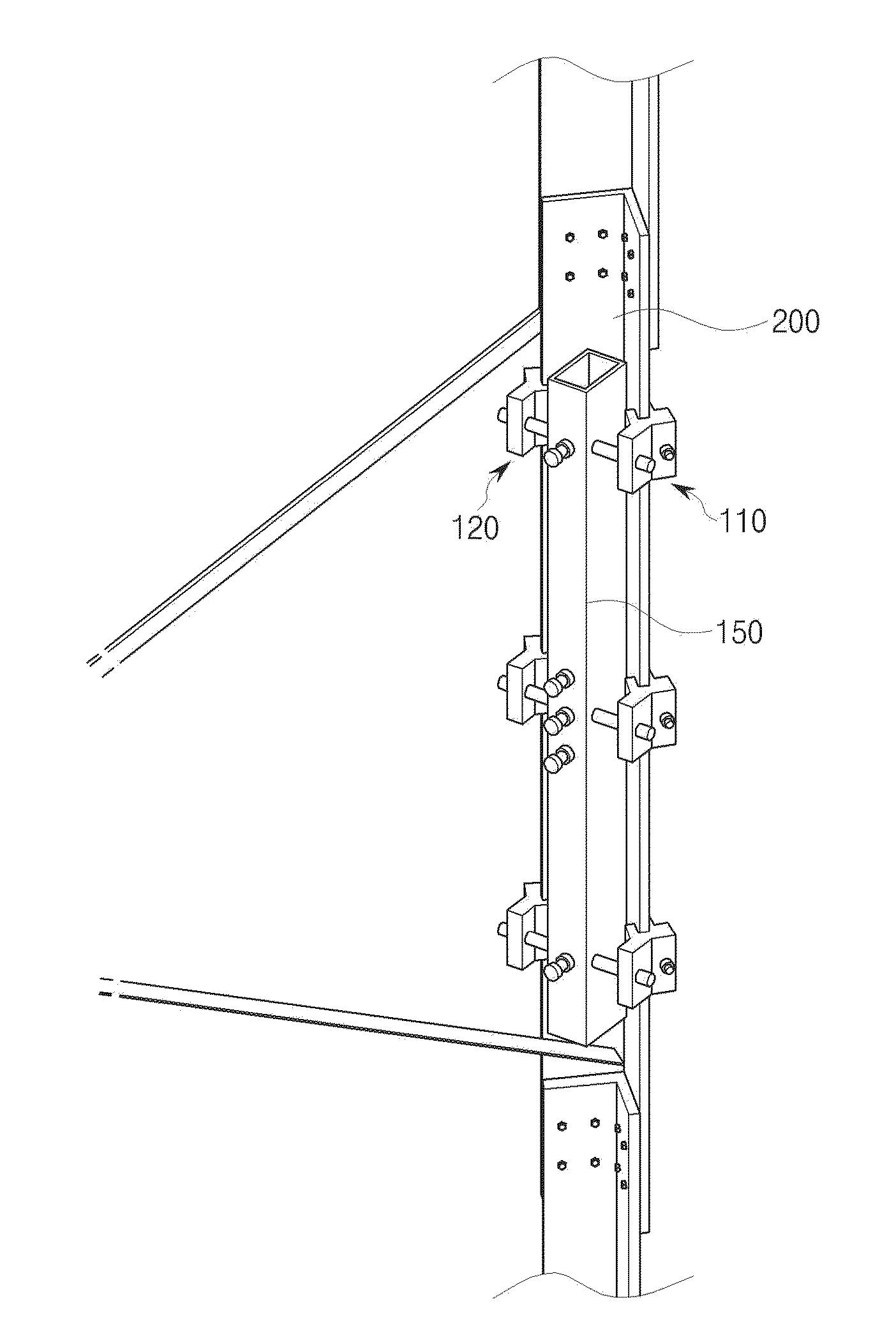 Reinforcement device for compression buckling strength and method of fastening the same