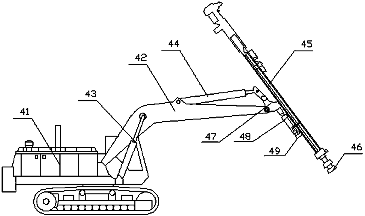 Construction method for tunneling excavation through matching of down-the-hole drill and breaking hammer