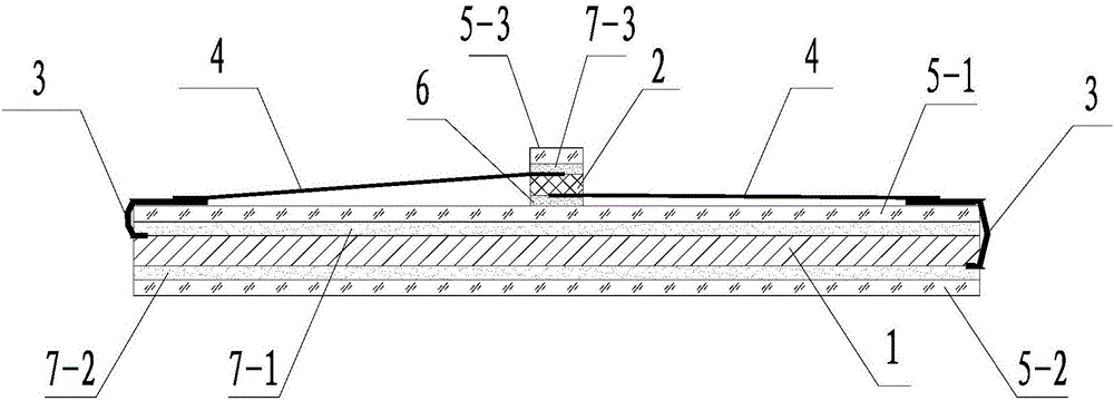 Solar battery module for taut-string-type semi-rigid plate