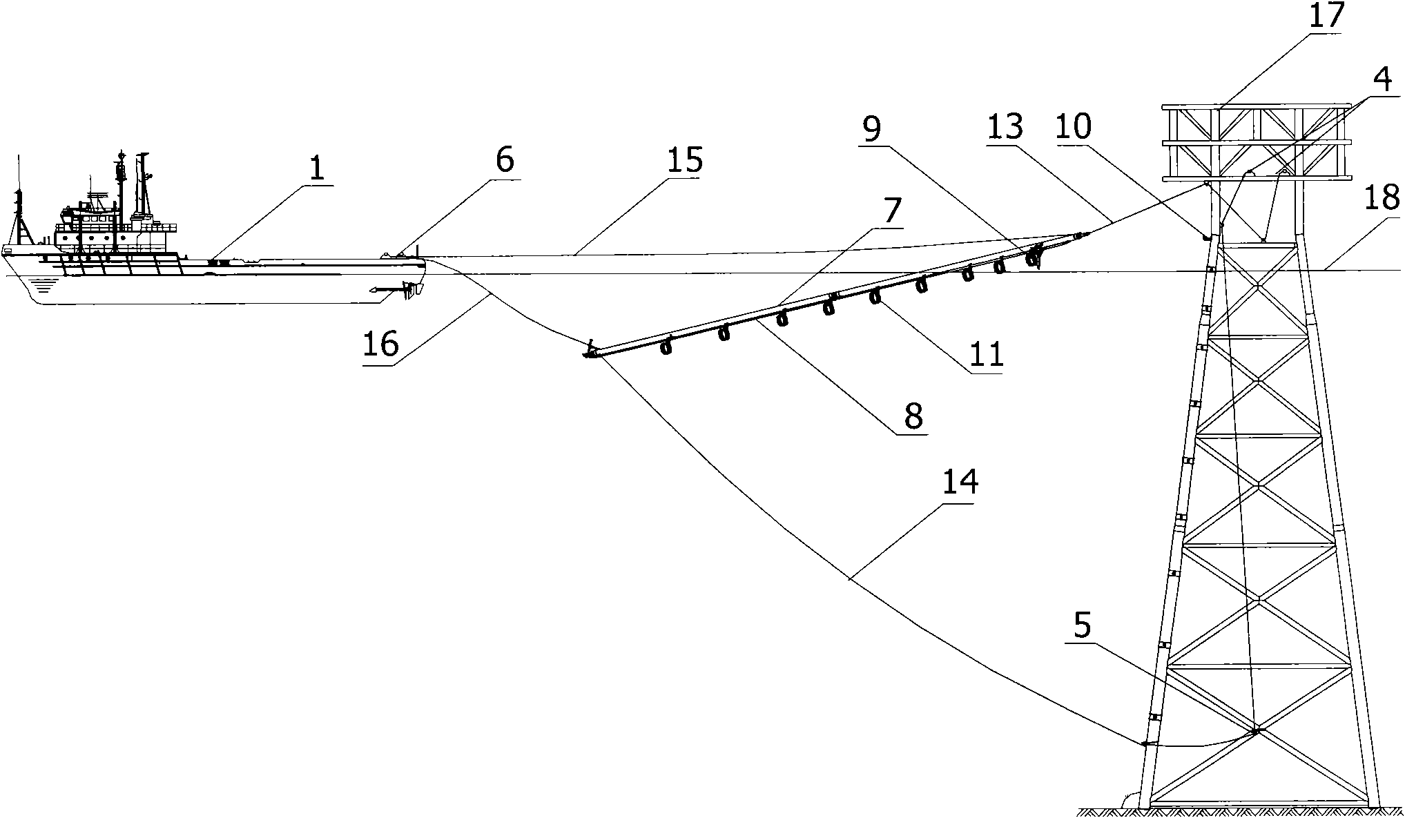 Jacket riser mounting method and special riser component thereof