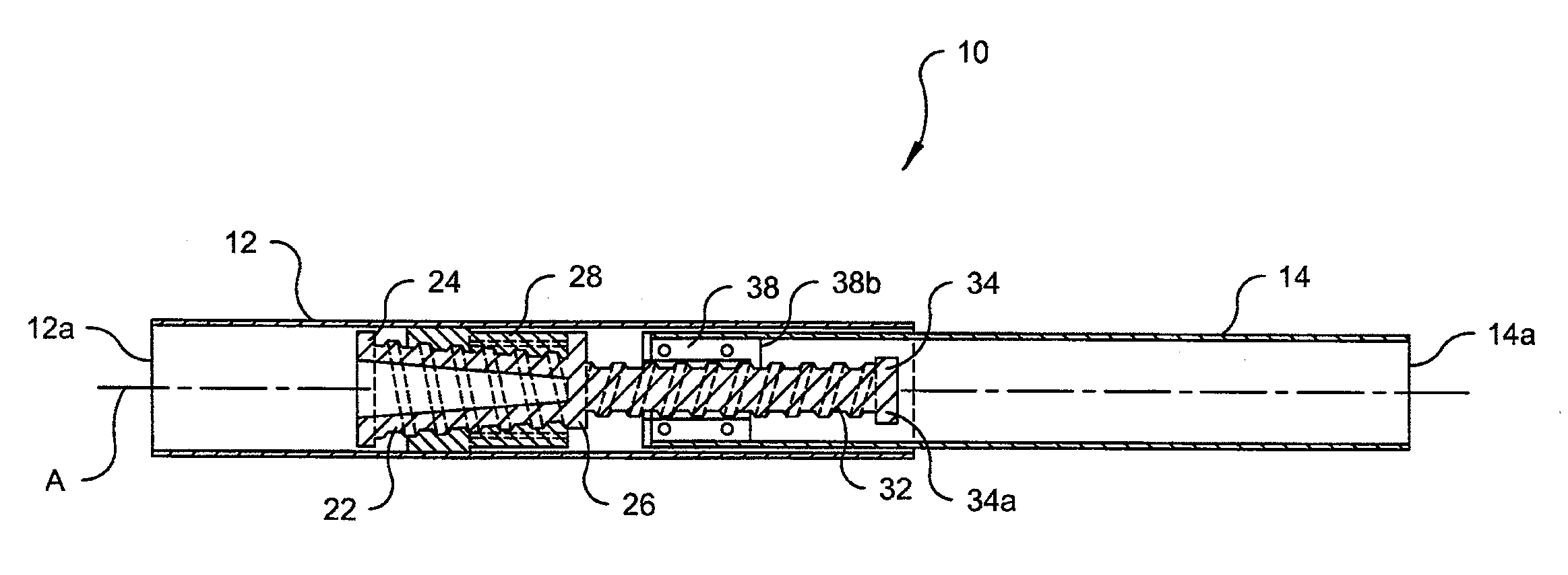 Tension rod mechanism with opposing threads