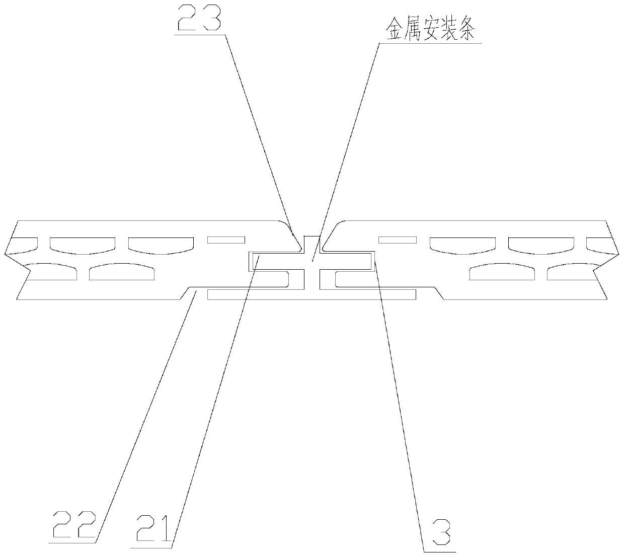 Two-row-hole fast-spliced lightweight integrated wall plate