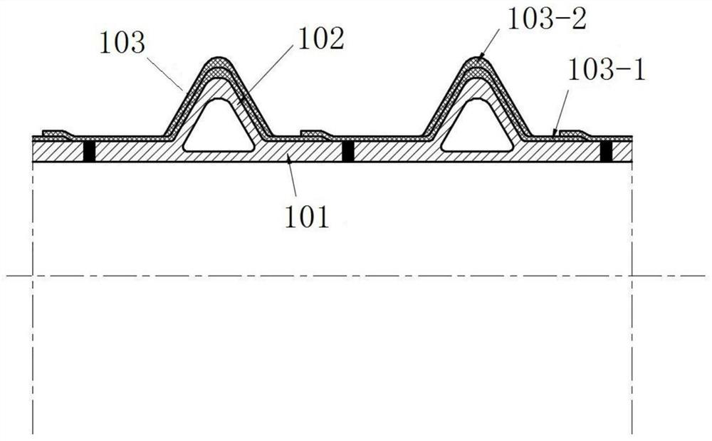 Continuous fiber glass fiber plate stirrup pipe composite arc-top triangular corrugated pipeline