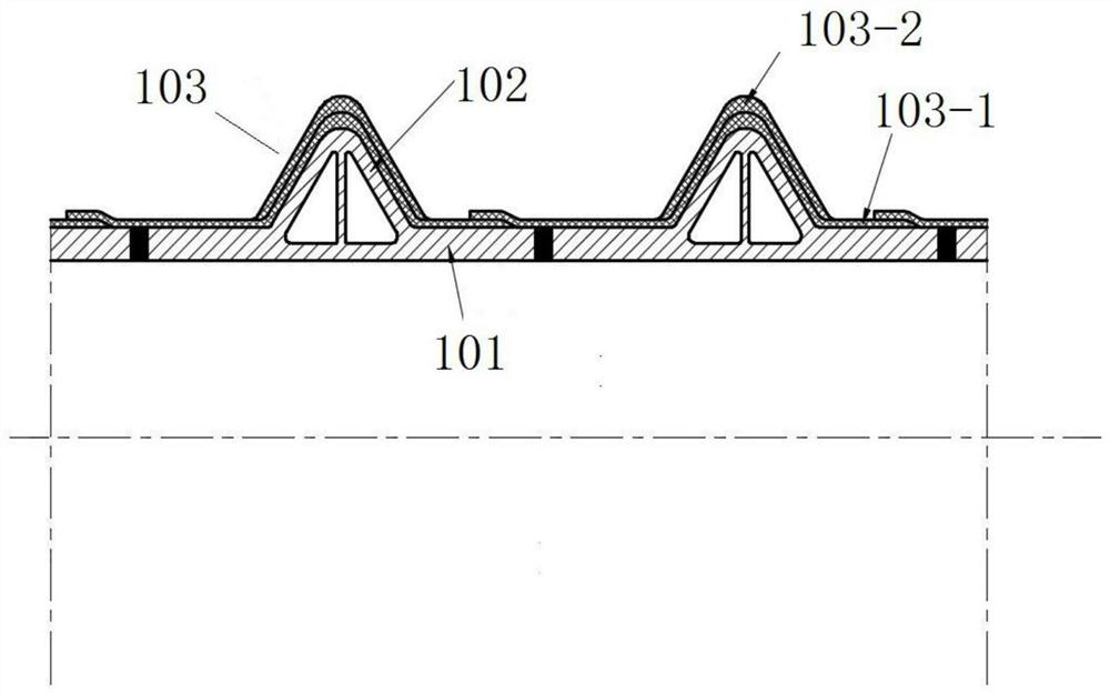 Continuous fiber glass fiber plate stirrup pipe composite arc-top triangular corrugated pipeline