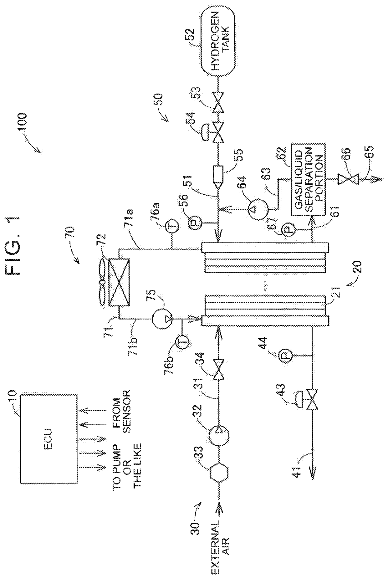 Fuel cell system and scavenging method of fuel cell