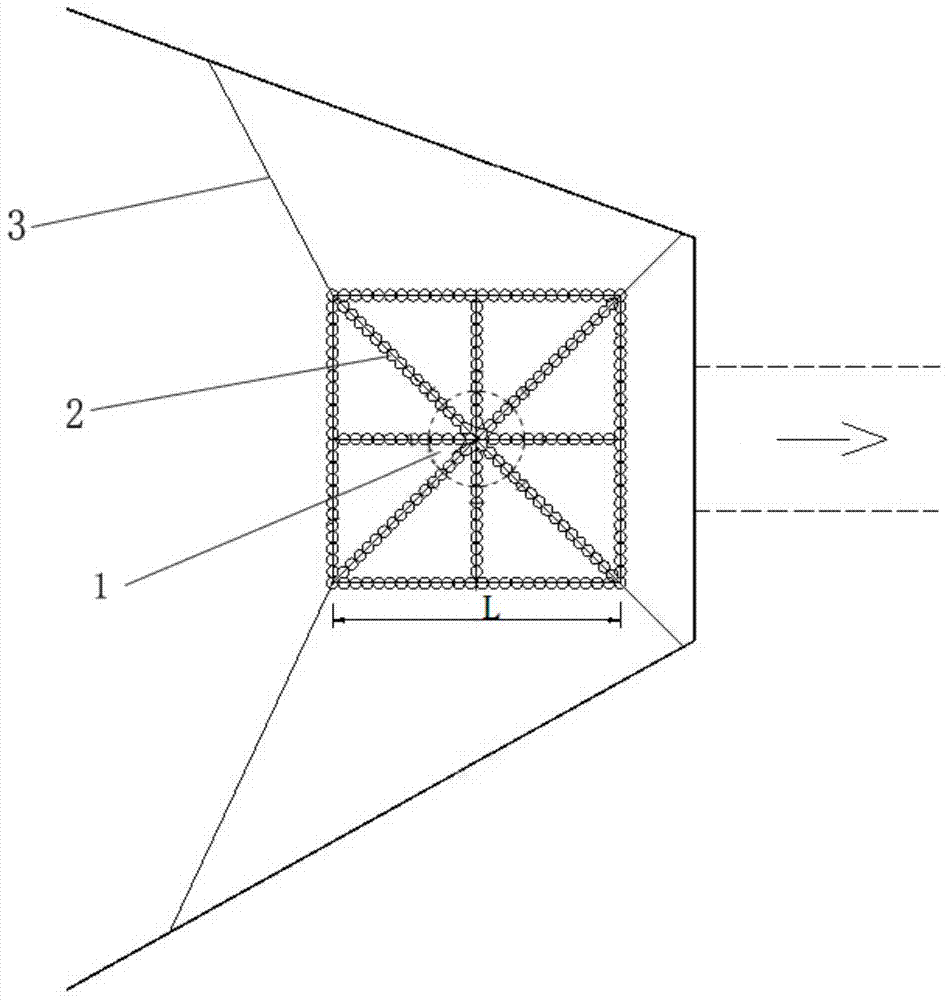 A floating net vortex elimination method used before the water inlet