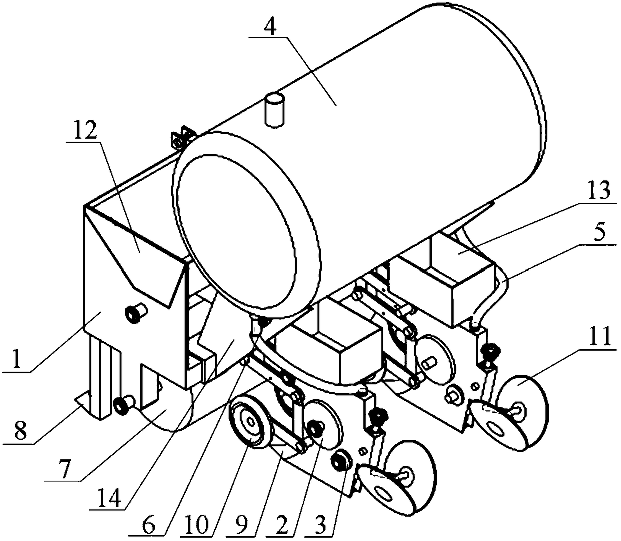 A planting and irrigation all-in-one machine