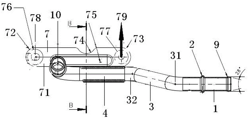 An engine warm water pipe fitting