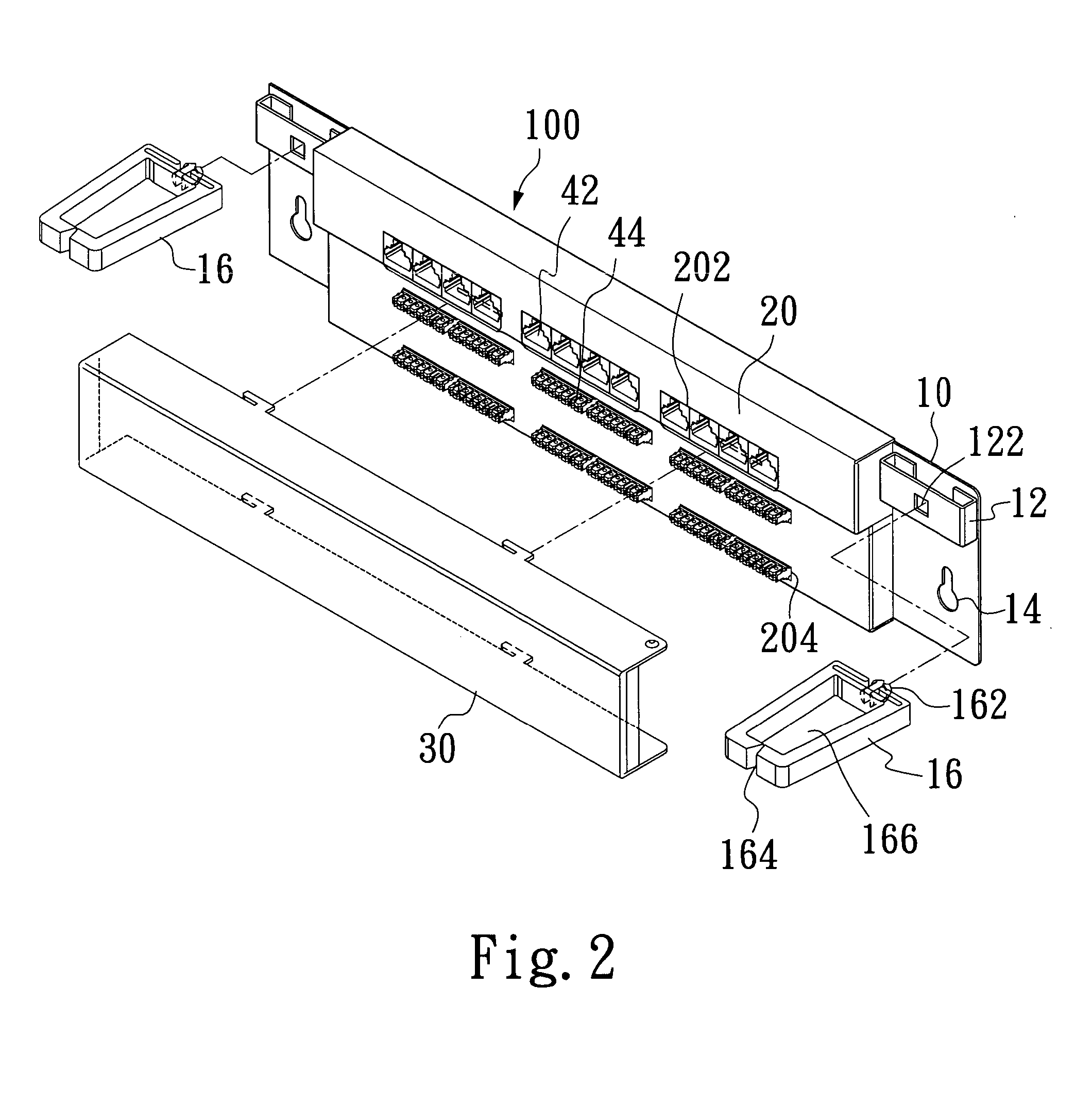 Wires-easy-arranged and low-cross-talk patch panel